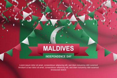 Maldivler Bağımsızlık Günü geçmişi. Vektör illüstrasyonu.