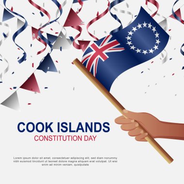 Cook Adaları Anayasa Günü geçmişi. Vektör illüstrasyonu.