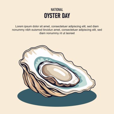 Ulusal İstiridye Günü geçmişi. Vektör illüstrasyonu.