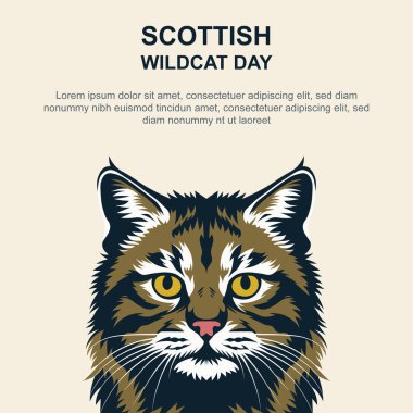 İskoç Yaban Kedileri Günü geçmişi. Vektör illüstrasyonu.