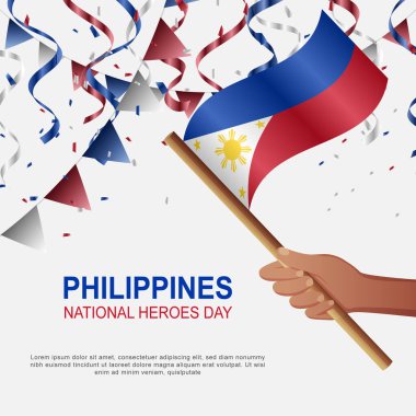 Ulusal Filipinler Kahramanlar Günü geçmişi. Vektör illüstrasyonu.