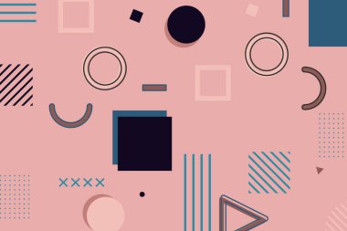 Memphis geçmişi. Soyut düz zemin. Vektör illüstrasyonu.