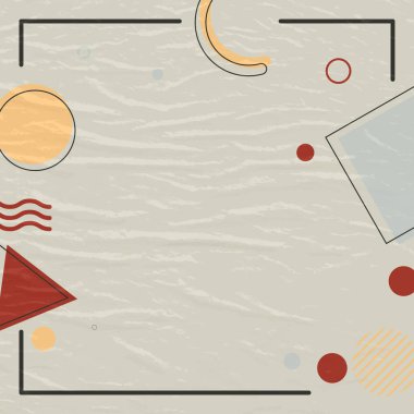 Soyut memphis çerçeve arka planı. Vektör çizimi. Soyut arkaplan.