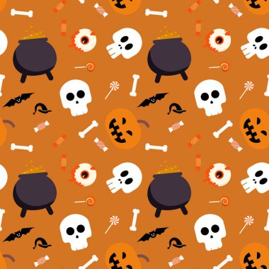 Soyut cadılar bayramı desen tasarımı arkaplanı. Vektör illüstrasyonu.