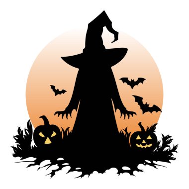 Mutlu Cadılar Bayramı geçmişi. Aile şenlikleri. Vektör illüstrasyonu.