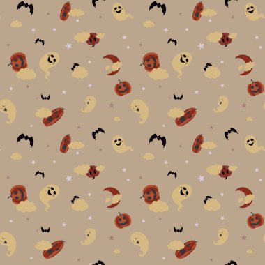 Halloween pattern in seamless style. Vector illustration.