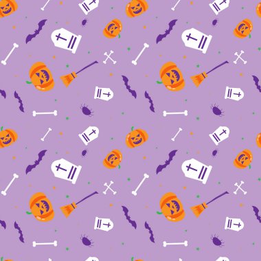 Soyut cadılar bayramı desen tasarımı arkaplanı. Vektör illüstrasyonu.