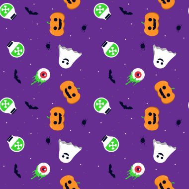 Soyut cadılar bayramı desen tasarımı arkaplanı. Vektör illüstrasyonu.