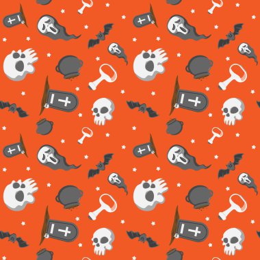 Halloween pattern in seamless style. Vector illustration.