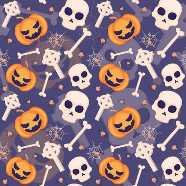 Halloween pattern in seamless style. Vector illustration.