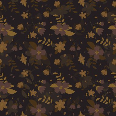 Soyut düz el çiçek desenli arkaplan çizimi. Vektör illüstrasyonu.