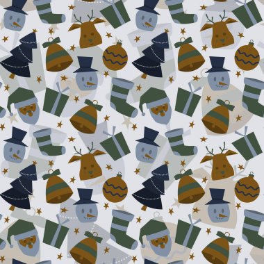 El çizimi Noel desenli tasarım geçmişi. Vektör illüstrasyonu.