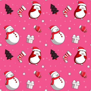 El çizimi Noel desenli tasarım geçmişi. Vektör illüstrasyonu.