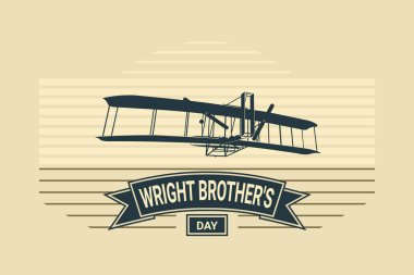 Wright Kardeşler Günü geçmişi. Vektör illüstrasyonu.