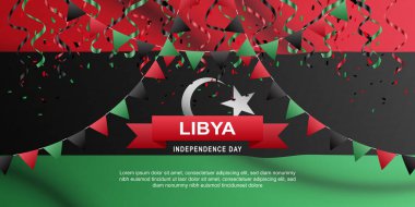 Libya Bağımsızlık Günü geçmişi. Vektör illüstrasyon tasarımı.