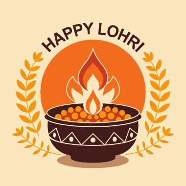 Mutlu Lohri geçmişi. Vektör illüstrasyon tasarımı.