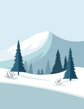 Karla kaplı çam ağaçlarının ihtişamlı dağların zeminine kurulduğu sakin bir kış sahnesi. Yumuşak sabah ışığı, bu soğuk manzaranın dingin güzelliğini arttırır. Doğanın görkemli ve huzurlu manzarasını sunar..