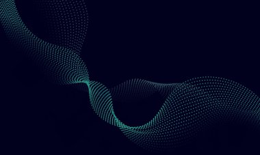 Parçacıklar dalga arkaplanı oluşturur. Duvar kağıdınız için tasarım.