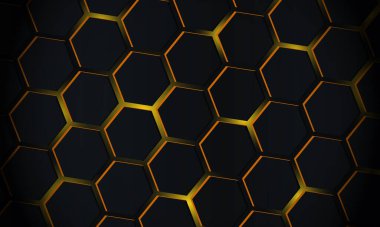 Altıgen geçmişi olan bir teknoloji. Vektör illüstrasyonu.