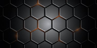 Altıgen geçmişi olan bir teknoloji. Vektör illüstrasyonu.