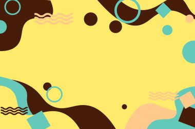 Farklı şekillerde bir arka planı olan dalgalı. Vektör illüstrasyonu.