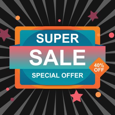 Renkli daire satışı afişi. Vektör illüstrasyonu.