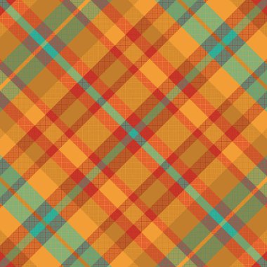 Tartan veya ekoseli retro renk deseni. Vektör illüstrasyon tasarımı.