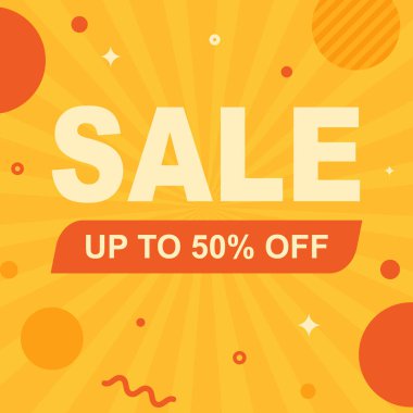 Renkli daire satışı afişi. Vektör illüstrasyonu.