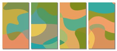 Abstract wavy set background. Vector illustration.