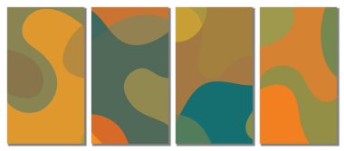 Soyut dalgalı set arka planı. Koyu renkli tasarım. Vektör illüstrasyon tasarımı.