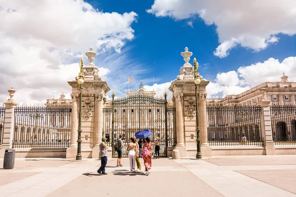 Madri Espanha Junho 2022 Porta Entrada Para Desfile Palácio Real — Fotografia de Stock