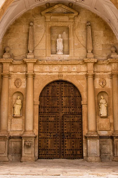 Puerta Entrada Iglesia Principal Pequeño Pueblo Toboso España — Foto de Stock