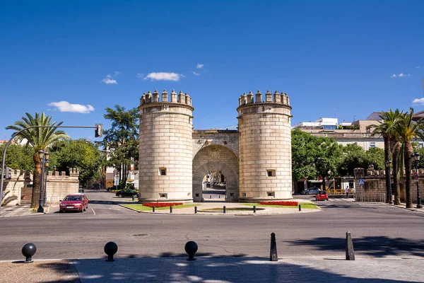 Badajoz Spanien Juni 2022 Gamla Porten Palmas Tillgång Till Staden Royaltyfria Stockbilder