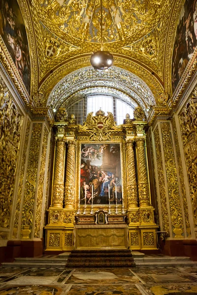 Valletta Malta Junho 2023 Uma Das Capelas Laterais Dentro Catedral — Fotografia de Stock