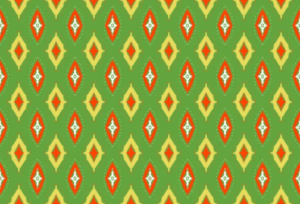 Yeşil Zemin Çizgileri Etnik Geometrik Soyut Desenler Kusursuz Arkaplan Dekorasyonu — Stok fotoğraf