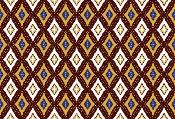 ブラウン抽象的な背景背景背景のストライプ テキスタイルの生地や服のために美しい民族幾何学的なパターンシームレスな背景装飾 — ストック写真