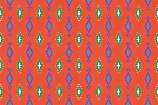 赤い背景の幾何学の縞は織物 装飾的 衣服のための抽象的な民族のモチーフAztecの背景設計を模倣しました — ストック写真
