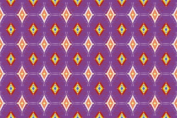 紫色背景几何条纹摘要阿兹特克族主题纺织品 服装背景设计 — 图库照片