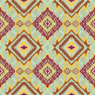 Geometrik etnik oryantal desen arka plandaki duvar kâğıdı kumaşları sarmak için kusursuz geleneksel tasarım. İllüstrasyon nakış stili. Mavi arka planda Ikat desenli desenli desenli desenli desenli desenli desenler.. 