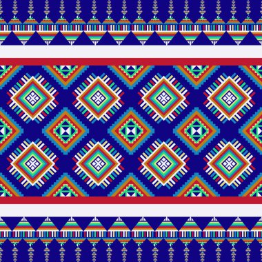 Geleneksel kabile Navajo 'nun geometrik etnik doğulu kusursuz deseni. Arka plan, halı, duvar kağıdı, giysi, ambalaj, Batik, kumaş için Aztek soyut sanatı. Çizim nakış biçimi.