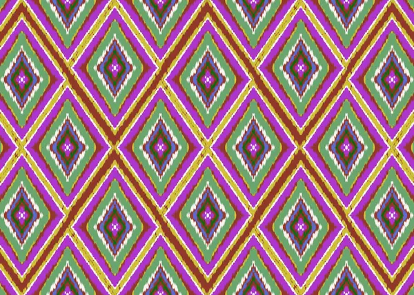 Ikat tribal pattern. Indian seamless ethnic pattern. Aztec fabric ikat ornament native textile. Geometric oriental traditional pattern for carpet curtain scarf wallpaper. Illustration embroidery style