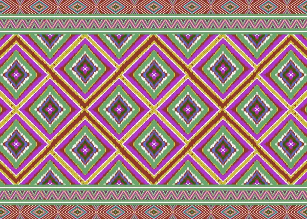 Ikat tribal pattern. Seamless ethnic pattern. Aztec fabric ikat ornament native textile. Geometric oriental traditional pattern for carpet curtain scarf wallpaper. Illustration embroidery style