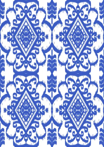 Ikat fabric pattern. Seamless geometric ethnic pattern embroidery. Aztec fabric ikat ornament native textile. Geometric oriental traditional pattern for carpet tile ceramic curtain scarf wallpaper.