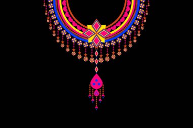 Kolye Etnik Nakış Geometrik Doğulu Geleneksel Desen. Motifler Doğal Tasma Dekorasyonu Tekstil. Tasma, Boyunbağı, Giysi, Kumaş, Tekstil, Kadın Moda.