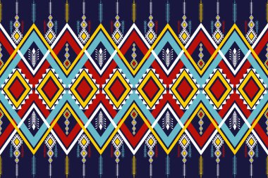 Geometrik etnik şablon geleneksel soyut kabile. Halı, duvar kâğıdı, giysi, ambalaj, Batik, Sarong için kusursuz Yerli Nakışı Tasarımı.
