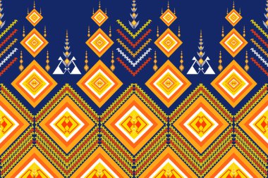 Klasik etnik soyut desenli kusursuz kabile. Aztek geometrik sanat. Duvar kağıdı, yastık, giysi ve kumaş için Navajo tekstil arka plan tasarımı. Vektör illüstrasyon nakış biçimi.