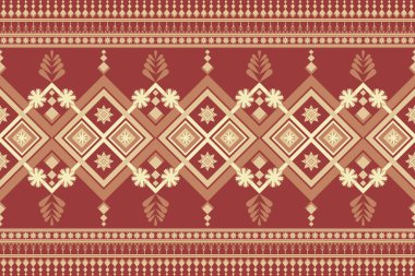 Parlak Etnik Örnekler Nakış. Klasik kabile Navajo Geleneksel Geometrik Sanatı Aztek renginde. Duvar kağıdı, doku, tekstil, kumaş, giysi, ambalaj, batik, sarong için tasarım.