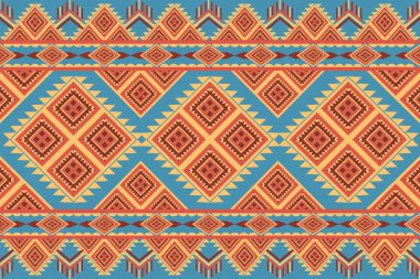 Klasik etnik soyut desenli kusursuz kabile. Aztek geometrik sanat. Duvar kâğıdı, yastık, giysi ve kumaş için Navajo tekstil katlama arka plan tasarımı. Vektör illüstrasyon nakış biçimi.