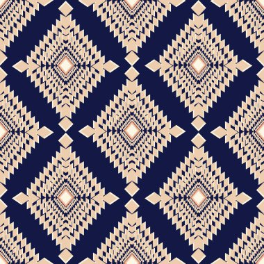 Eskimiş etnik kalıplar. Dikensiz arka plan nakışı. Kabile Navajo geleneksel geometrik sanat Aztek renklidir. Duvar kağıdı, doku, tekstil, kumaş, giysi, ambalaj, batik, sarong için tasarım.