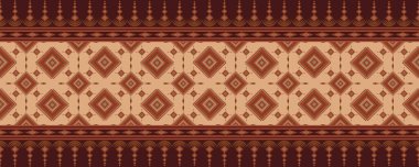 Klasik renkli, etnik soyut desenli, dikişsiz bir kabile. Aztek geometrik sanat. Duvar kağıdı, yastık, giysi ve kumaş için Navajo tekstil arka plan tasarımı. Vektör illüstrasyon nakış biçimi.